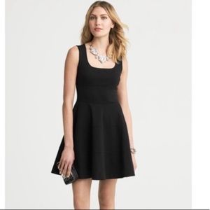 Banana Republic Black Ponte Fit and Flare Dress